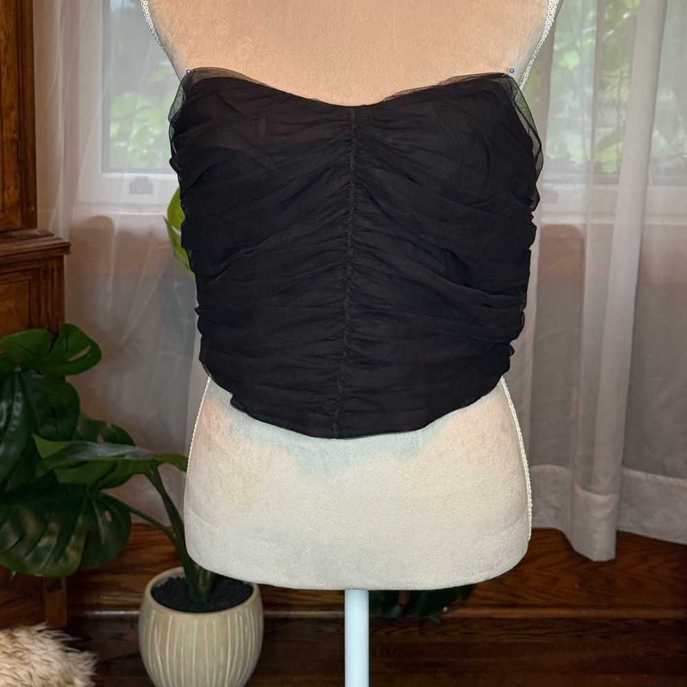 ☀️SUMMER CLEARANCE SALE☀️ Open Edit NWOT Black Ruched Tube Top